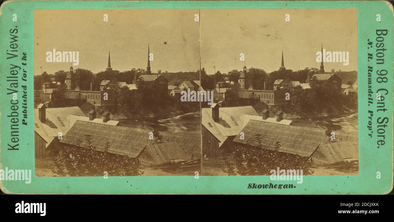 Skowhegan., immagine statica, Stereographs, 1850 - 1930 Foto Stock