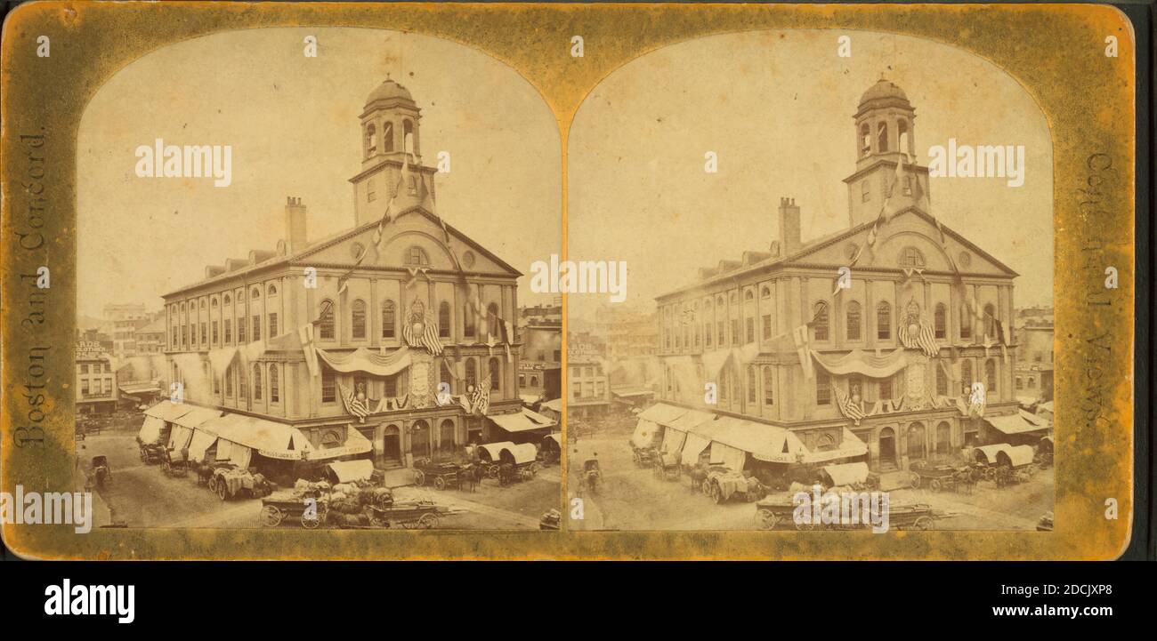 Faneuil Hall., immagine, Stereografi, 1850 - 1930 Foto Stock