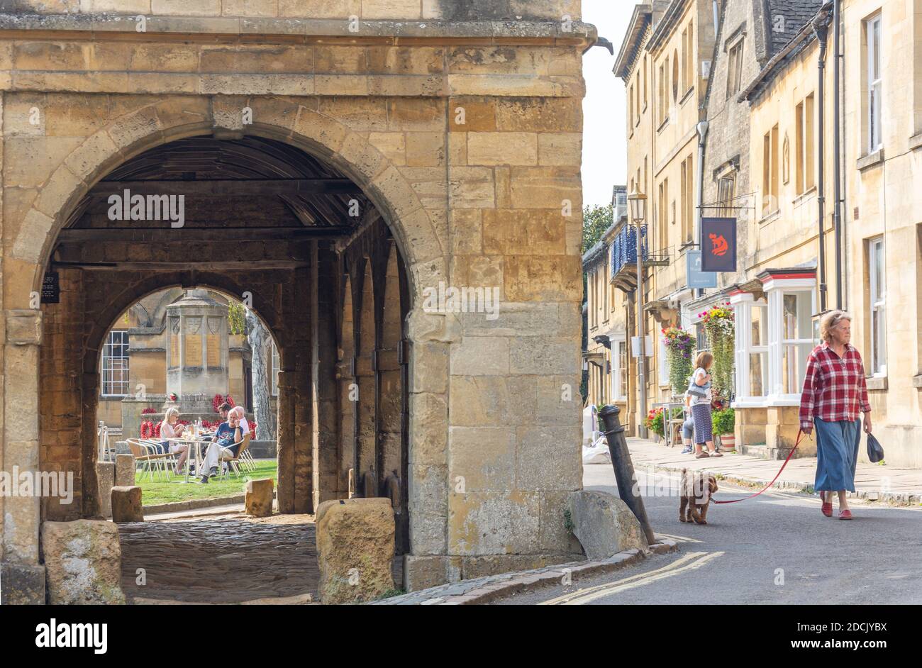Medieval Market Hall, High Street, Chipping Campden, Gloucestershire, Inghilterra, Regno Unito Foto Stock