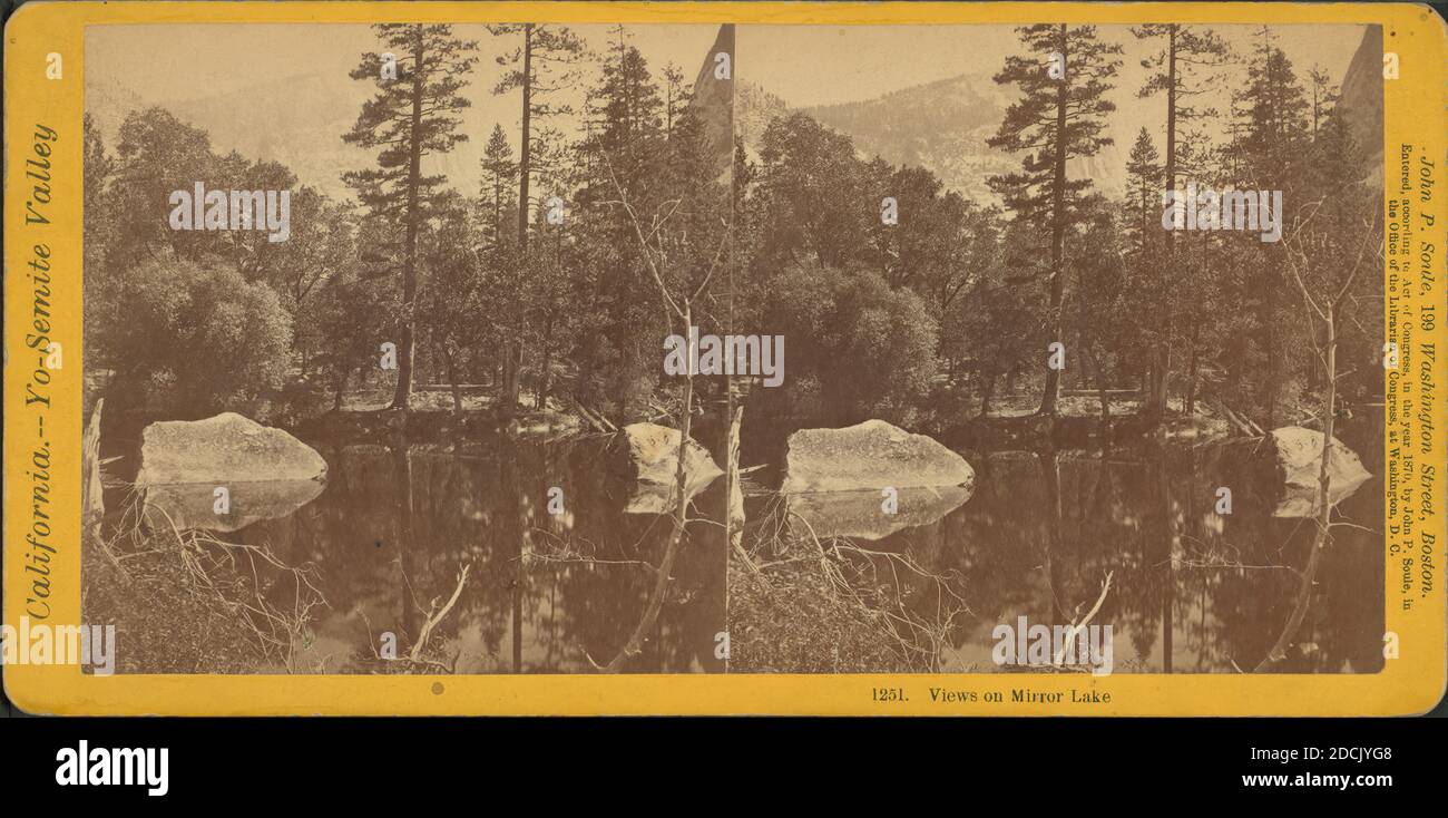 Viste sul lago di Mirror., immagine fissa, Stereographs, 1870, Soule, John P. (1827-1904 Foto Stock