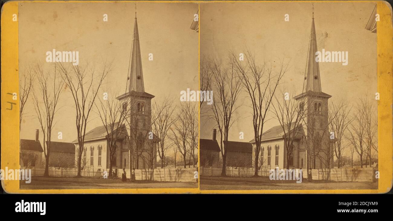 Chiesa, Lincoln, Maine., immagine, Stereographs, 1850 - 1930, Dean, Wm. P. (William P.) (b. 1834 Foto Stock