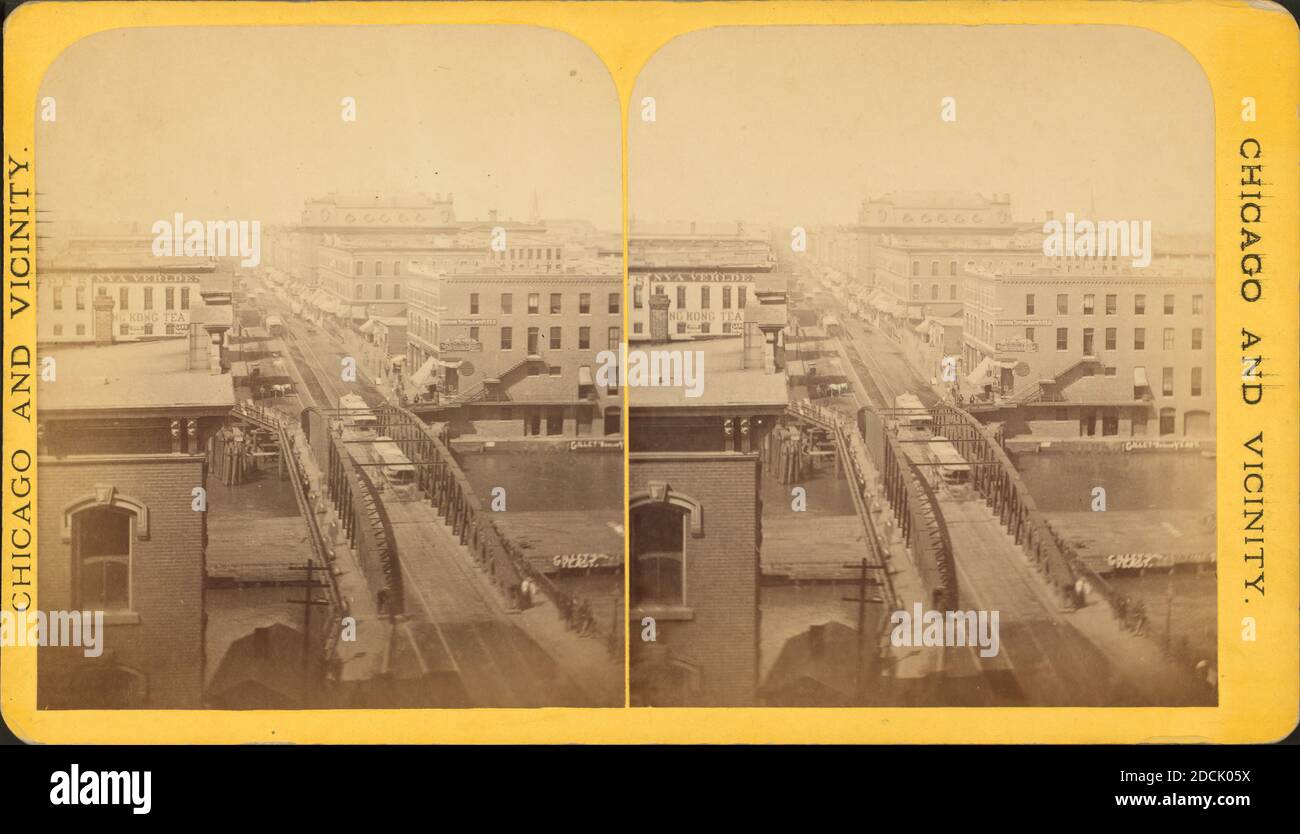 North Clark Street., immagine statica, Stereographs, 1850 - 1930 Foto Stock