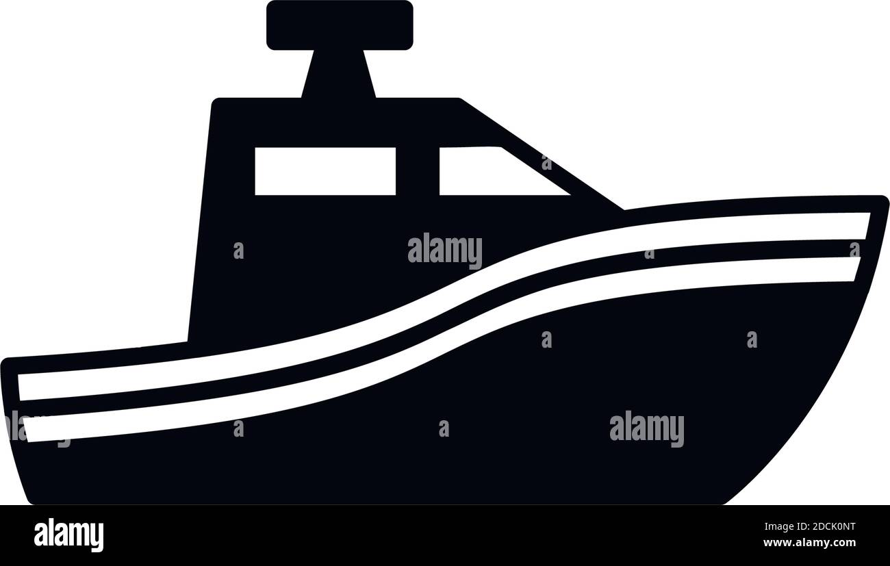 Icona glifo barca. Vettore semplice per UI e UX, siti Web o applicazioni mobili su sfondo bianco Illustrazione Vettoriale