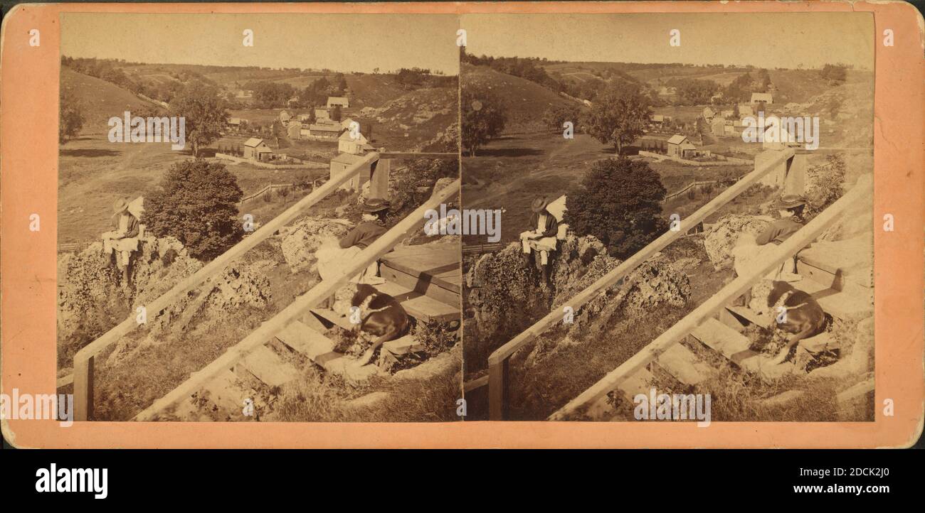 Avvistatori nel Bluff, Dubuque, Iowa., immagine fissa, Stereographs, 1867, Root, Samuel (1819-1889 Foto Stock