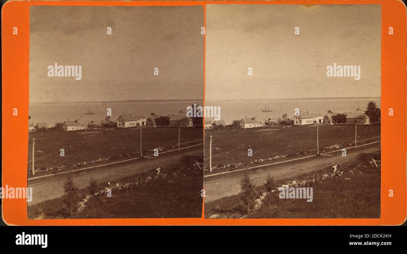 Guardando verso il basso la baia, dal sig. Frank Lancaster's Res[idence]., immagine fissa, Stereographs, 1850 - 1930, Wight, Edward N. Foto Stock