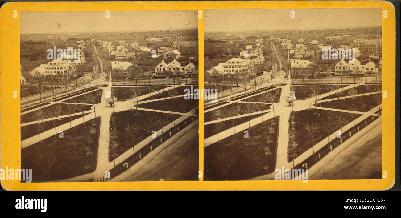 Foxboro comune [da sopra]., immagine fissa, Stereographs, 1850 - 1930, Stagno, F. L Foto Stock