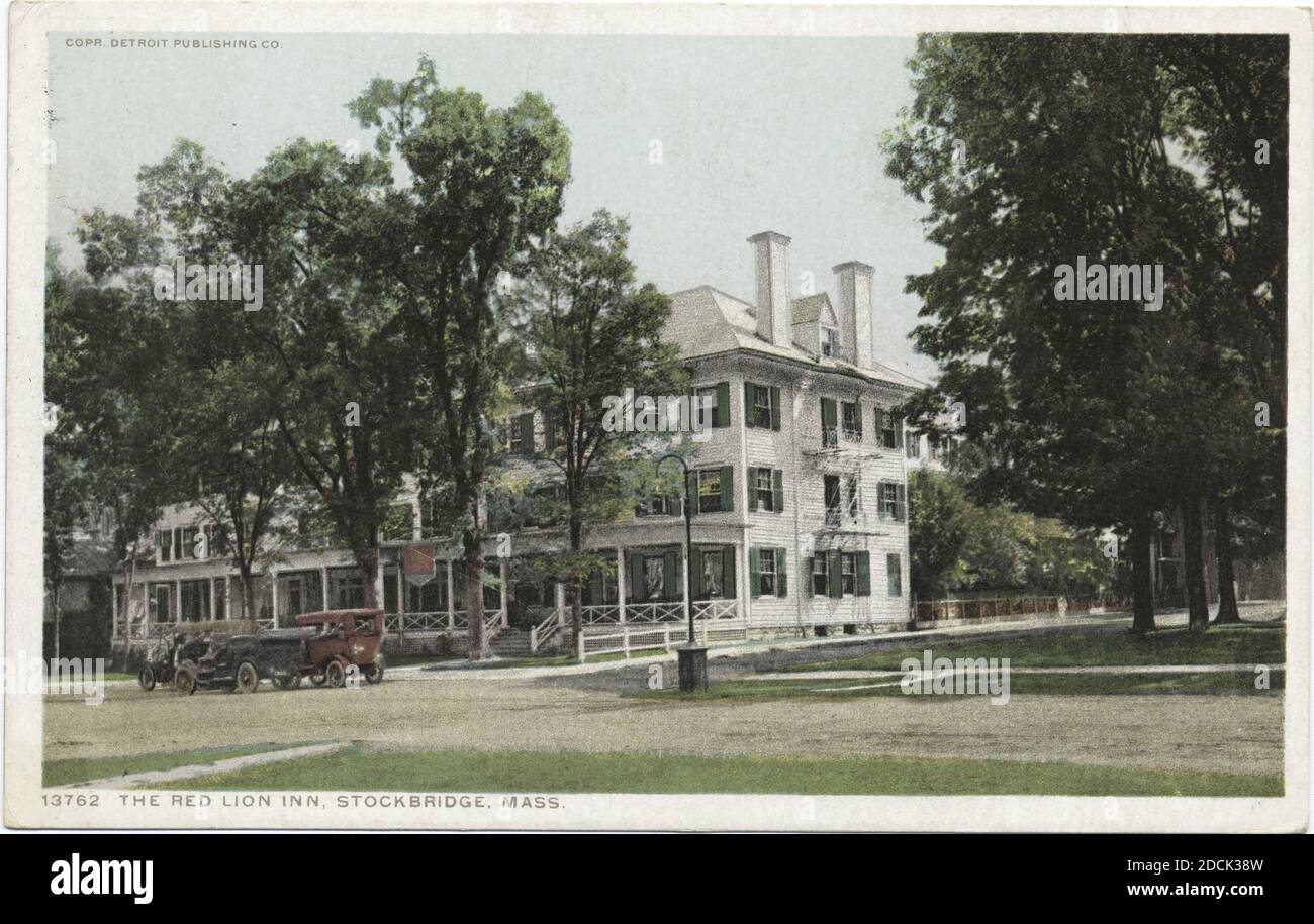 Red Lion Inn, Stockbridge, Mass., immagine fissa, Cartoline, 1898 - 1931 Foto Stock