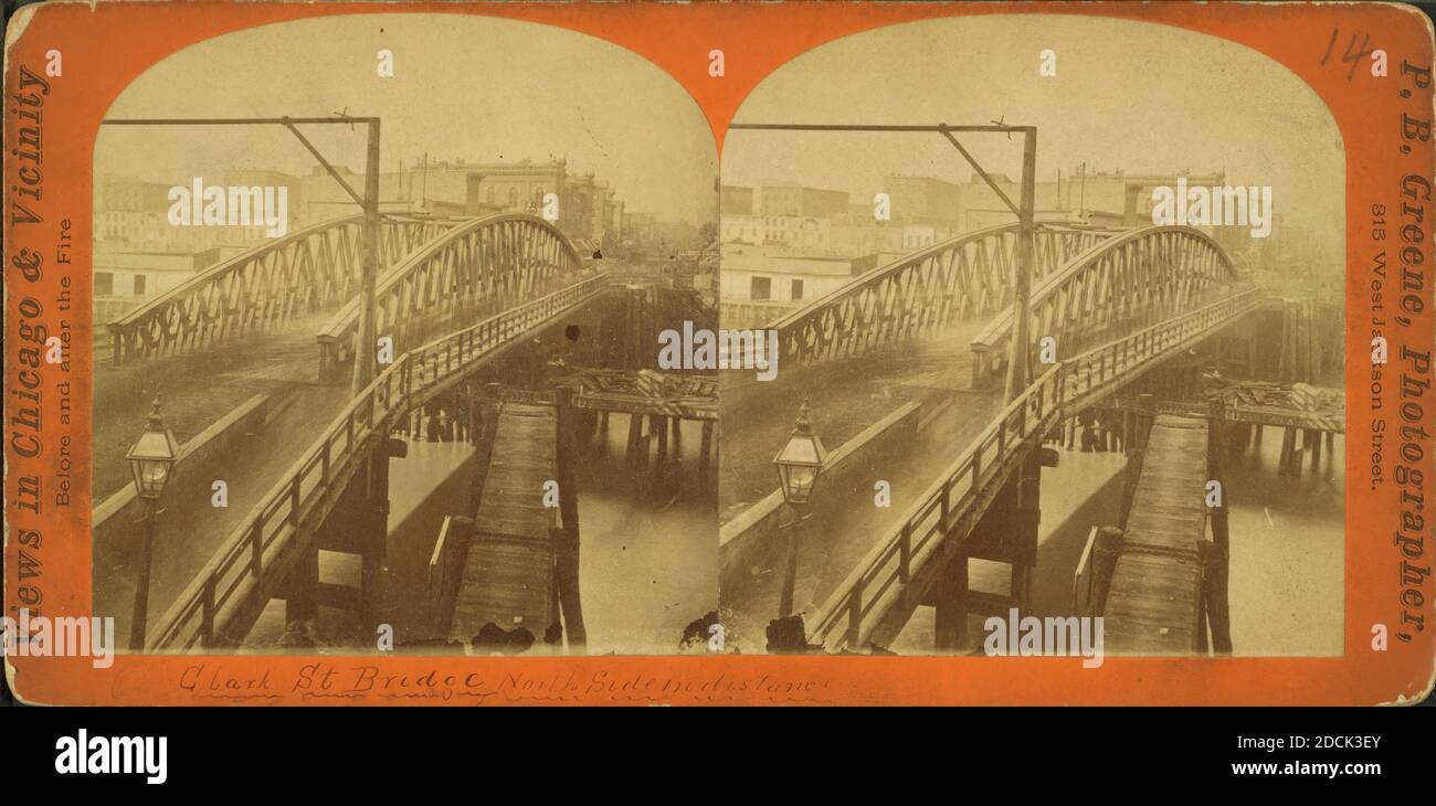 Clark Street bridge., immagine statica, Stereographs, 1850 - 1930, Greene, P. B Foto Stock