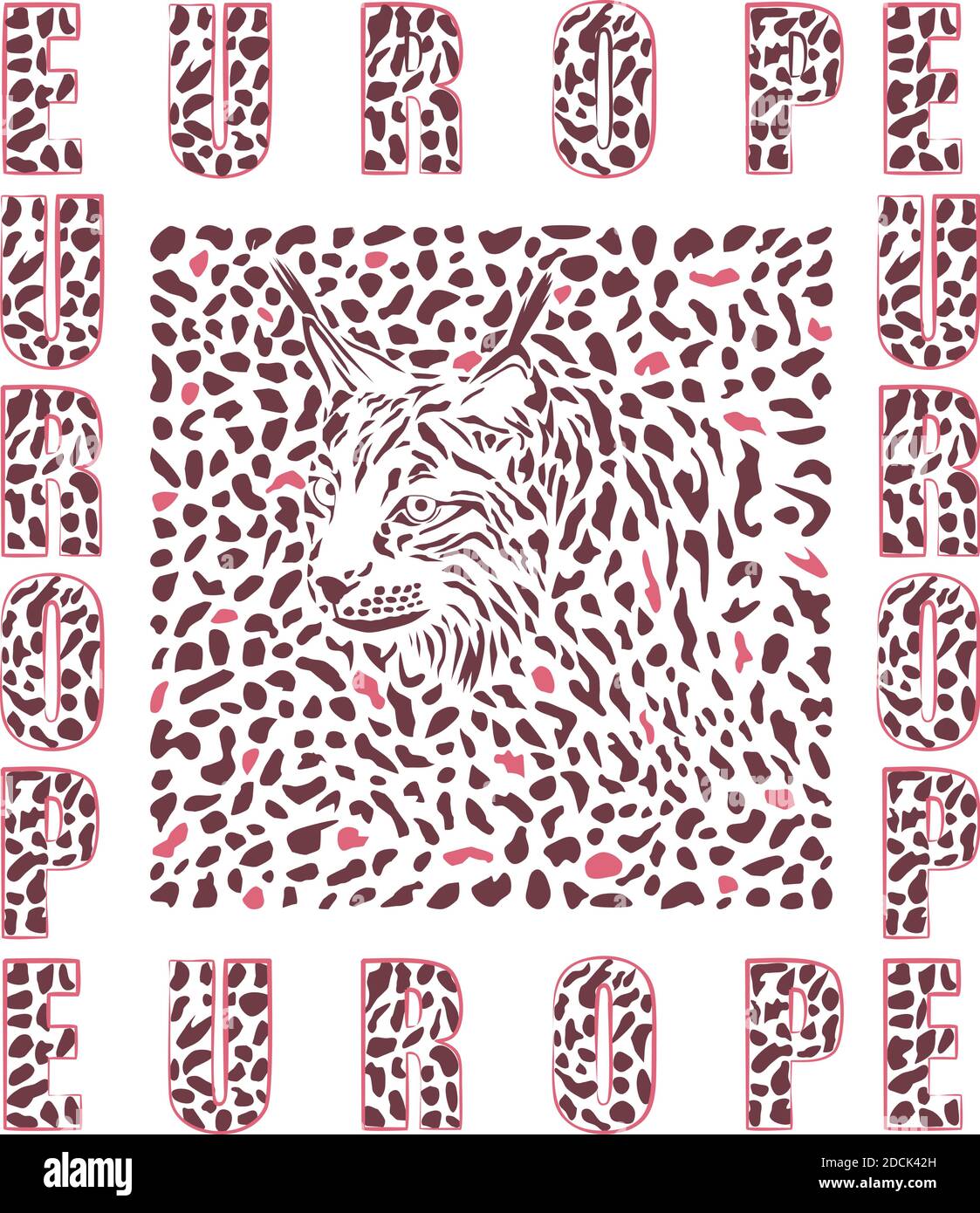 Europa e lince rossa texture astratta Illustrazione Vettoriale