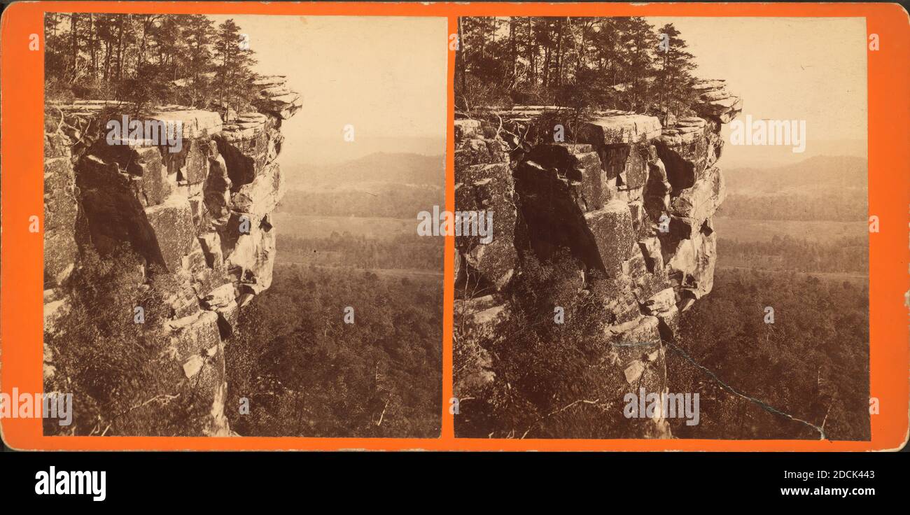Chickamauga Cliffs, campo di battaglia opposto., immagine fissa, Stereographs, 1865 - 1909, Linn, J. B Foto Stock