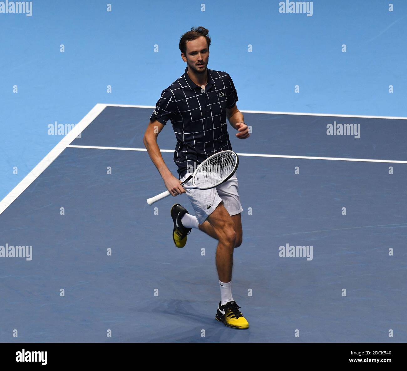 Londra, Regno Unito. 21 Nov 2020. Londra 02 Arena Nitto ATP Finals Day 7 21/11/2020 Semifinali Daniil Medvedev (RUS) batte Rafa Nadal (ESP) Credit: Roger Parker/Alamy Live News Foto Stock