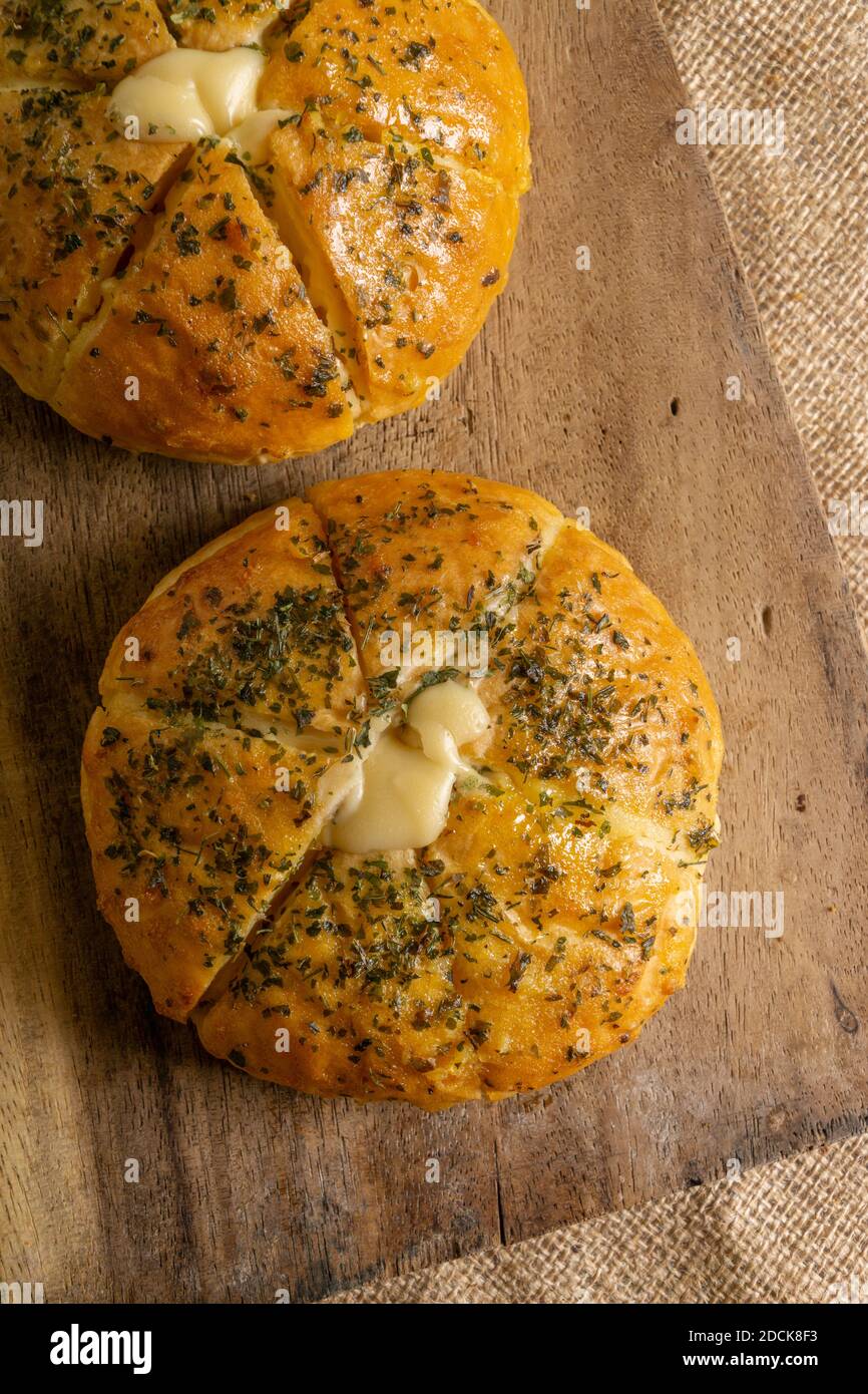 Panna all'aglio coreana pane al formaggio Foto Stock
