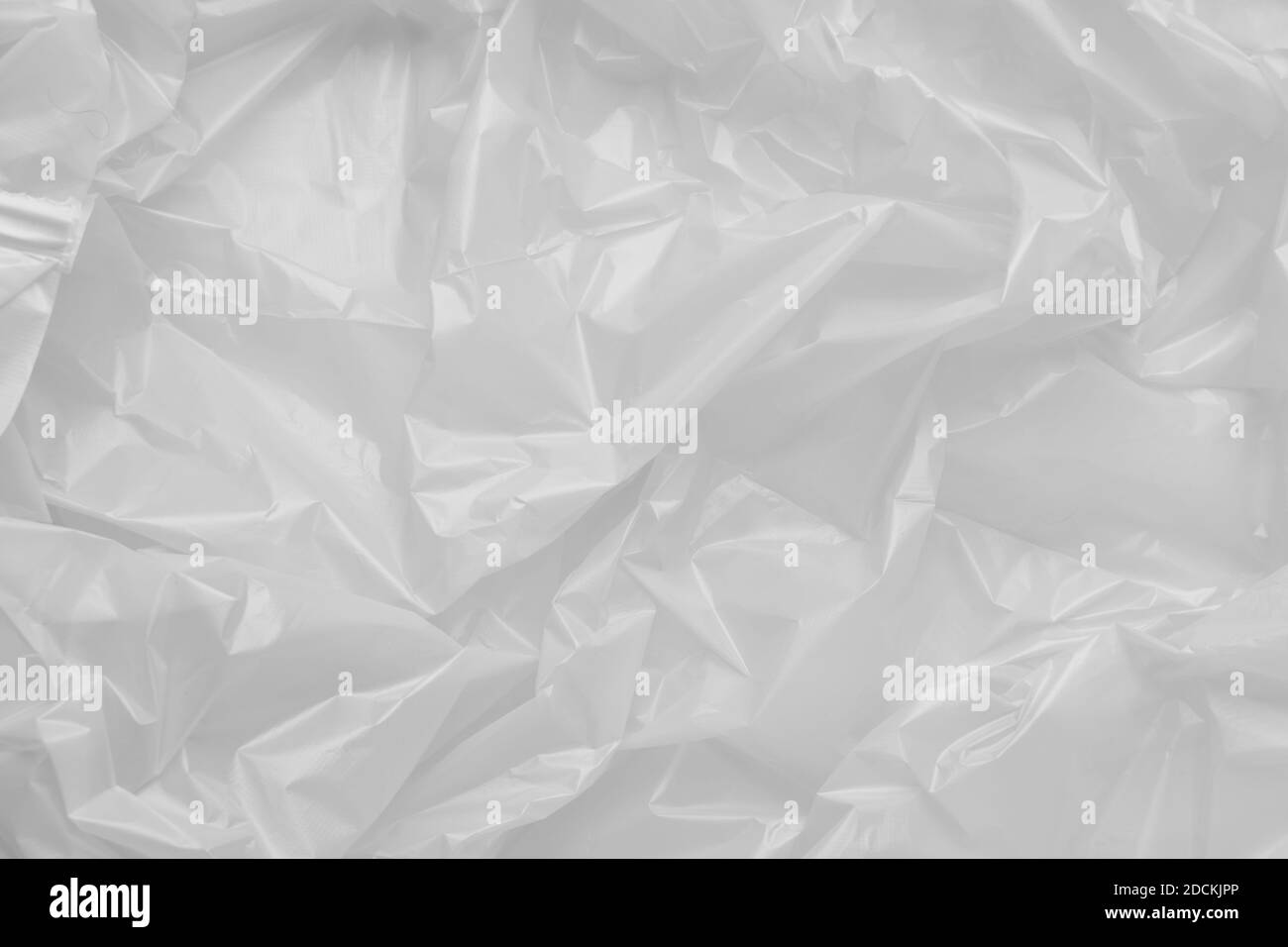 Primo piano Texture di un sacchetto di plastica per rifiuti. Pellicola di polietilene Foto Stock