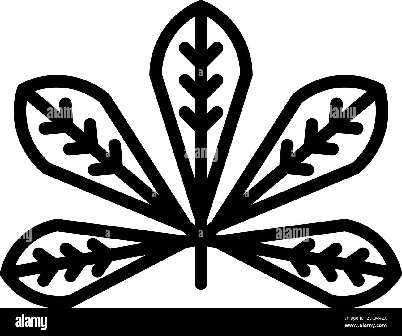 Icona della foglia di castagno della natura. Profilo natura chetnut foglia vettore icona per web design isolato su sfondo bianco Illustrazione Vettoriale