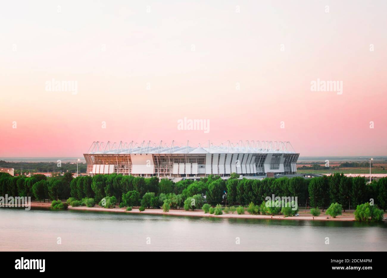 Rostov-on-Don, Russia - 4 giugno 2017: Stadio di calcio Rostov Arena all'alba Foto Stock