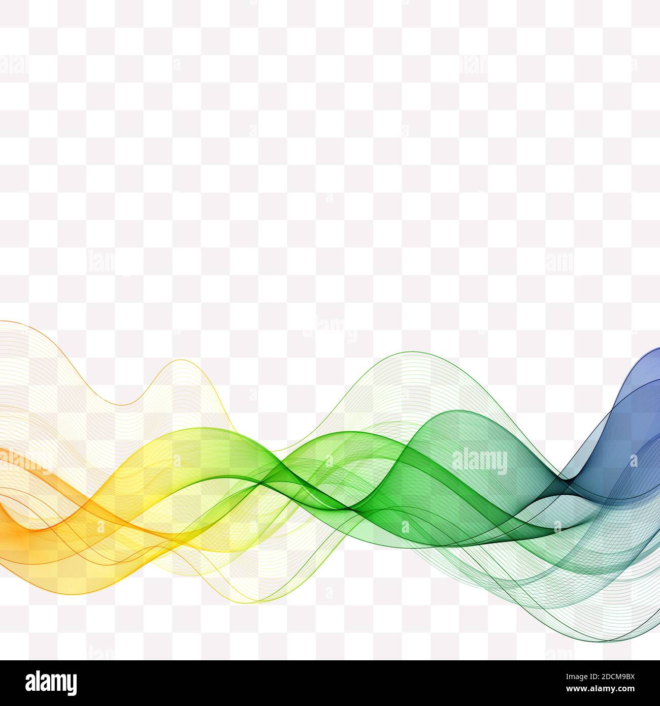 Flusso d'onda colorato trasparente su sfondo bianco. Sfondo astratto. eps 10 Foto Stock