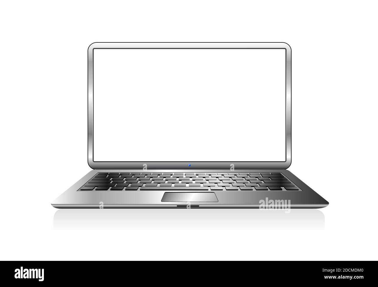 Immagine vettoriale dell'icona del computer portatile Silver PC Illustrazione Vettoriale