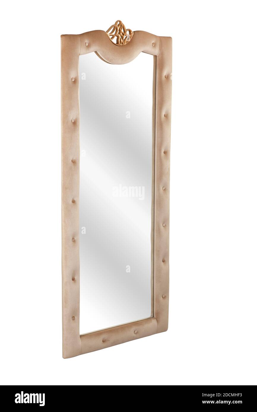 Specchio decorativo isolato su sfondo bianco Foto Stock