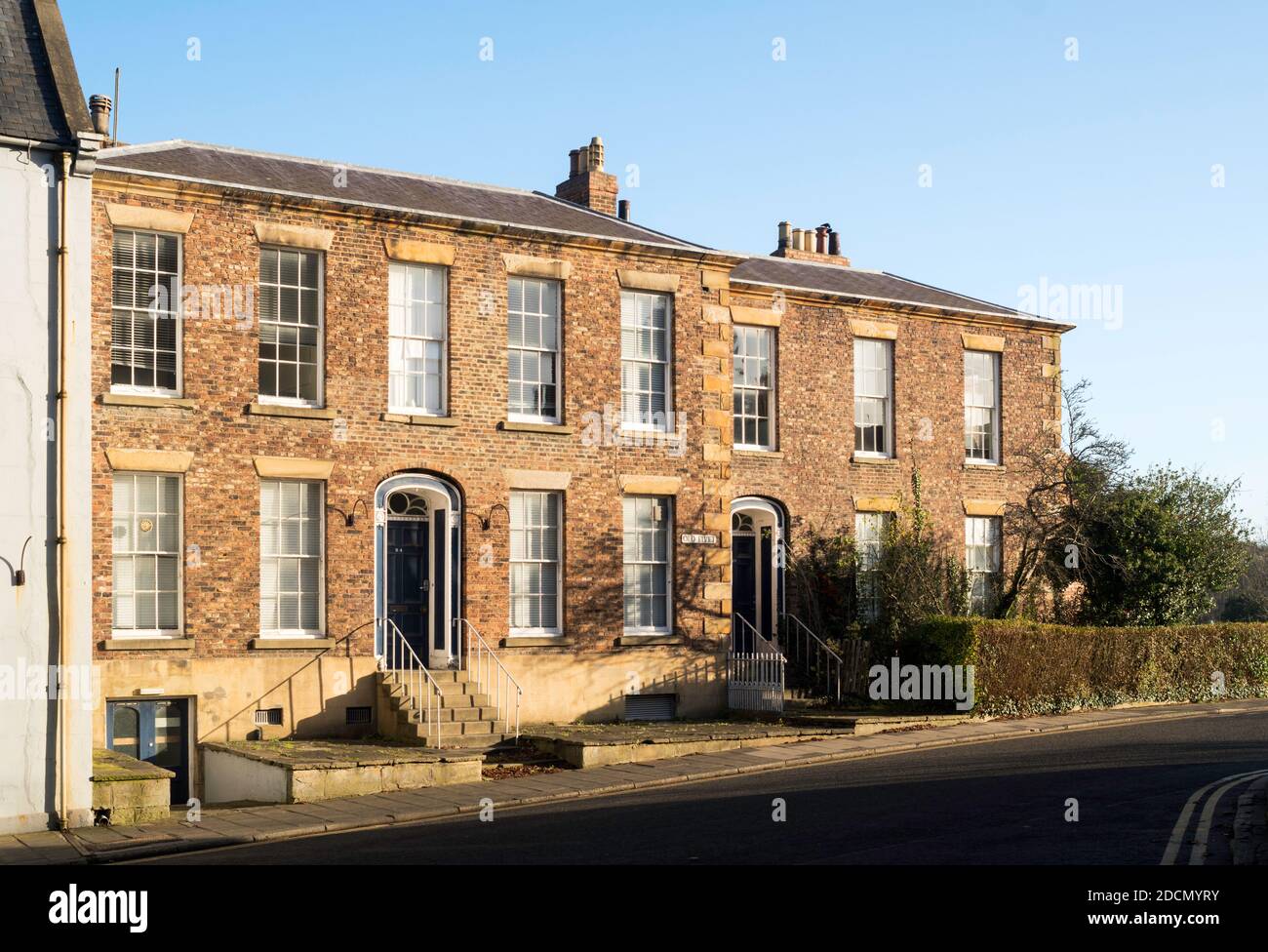 23 e 24 Old Elvet, case vittoriane elencate a Durham City, Inghilterra, Regno Unito Foto Stock