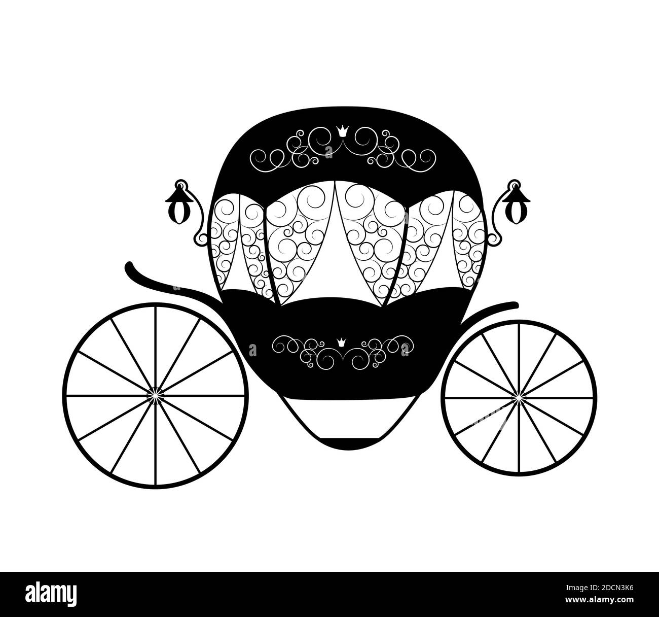 Carrozza da favola Pink Princess Cenerentola. Illustrazione. Foto Stock