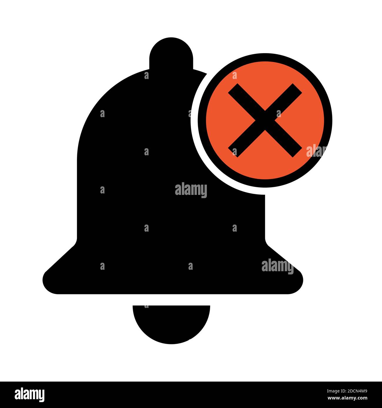 Icona di allarme campanello isolata su sfondo bianco, simbolo di illustrazione vettore di allarme nero, segnale Web suoneria . Illustrazione Vettoriale