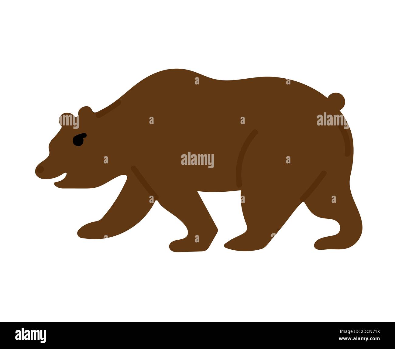 Orso grizzly. Illustrazione vettoriale disegnata a mano isolata su sfondo bianco. Illustrazione Vettoriale