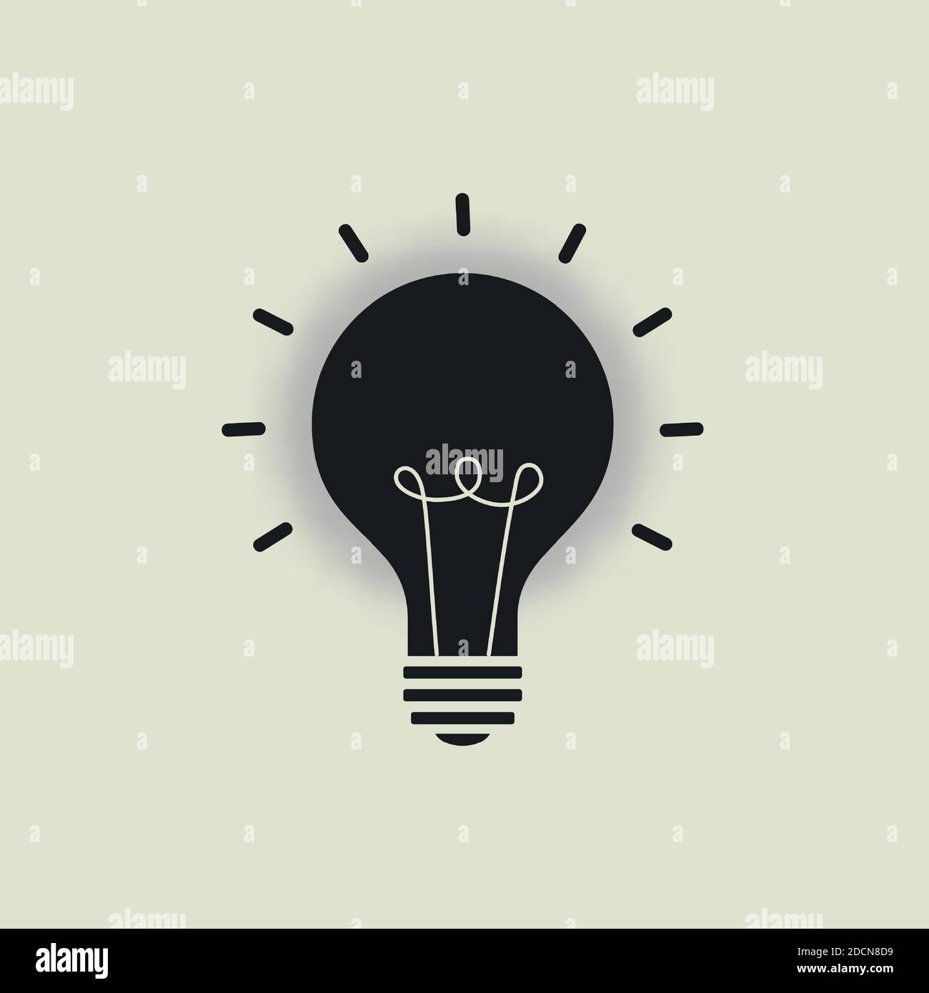Vettore icona linea bulbo chiaro, isolato su sfondo bianco. Idea segno, soluzione, pensiero concetto. Illuminazione lampada elettrica. Elettricità, lucentezza. Alla moda Illustrazione Vettoriale