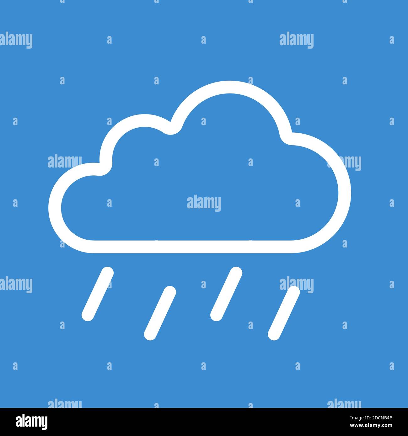 Simbolo della nuvola per vettore grafico della linea meteorologica sovrastante e piovosa icona Illustrazione Vettoriale