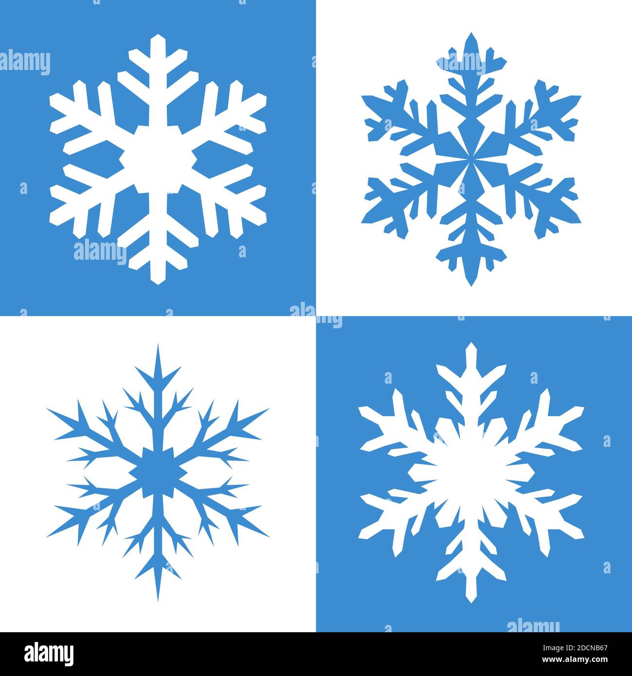Collezione di gelo invernale e fiocchi di neve icone illustrazione vettoriale Illustrazione Vettoriale