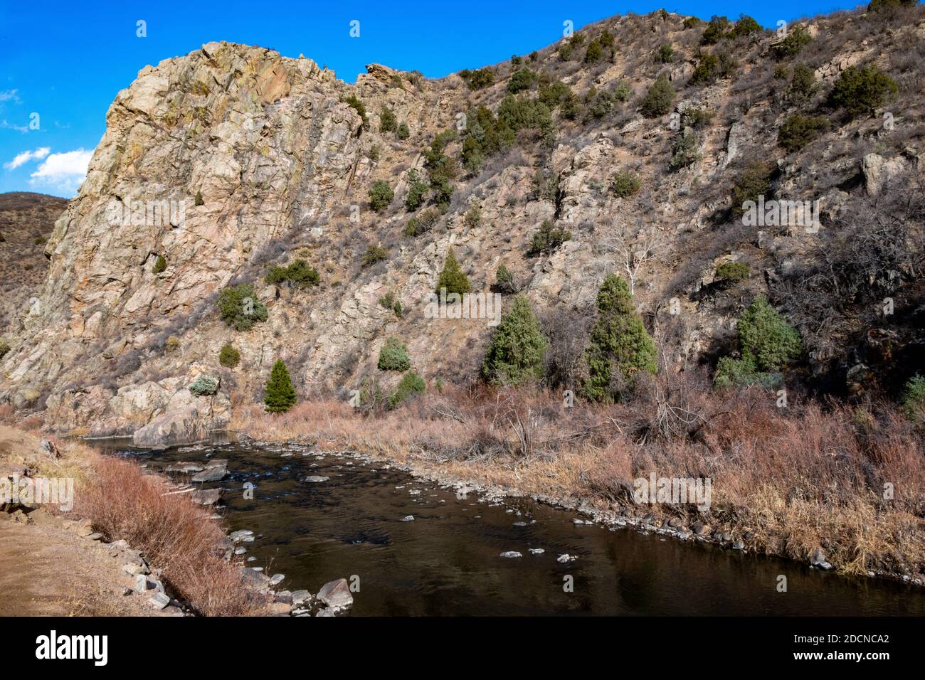 Waterton Canyon in Colorado nel mese di novembre Foto Stock