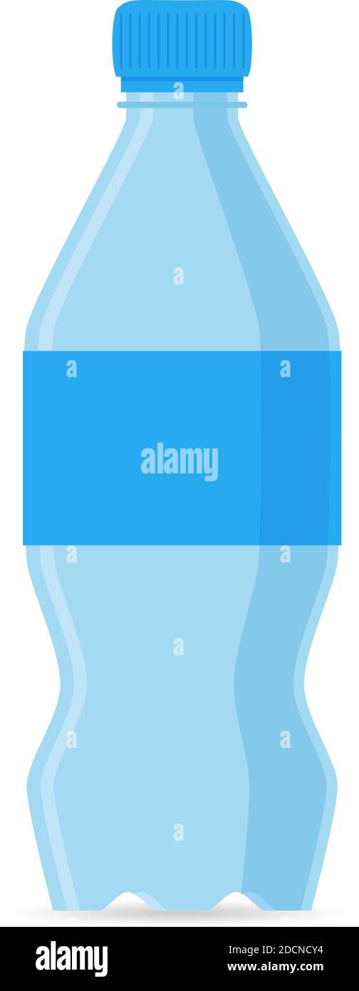 Illustrazione vettoriale dell'icona del flacone di plastica blu Illustrazione Vettoriale