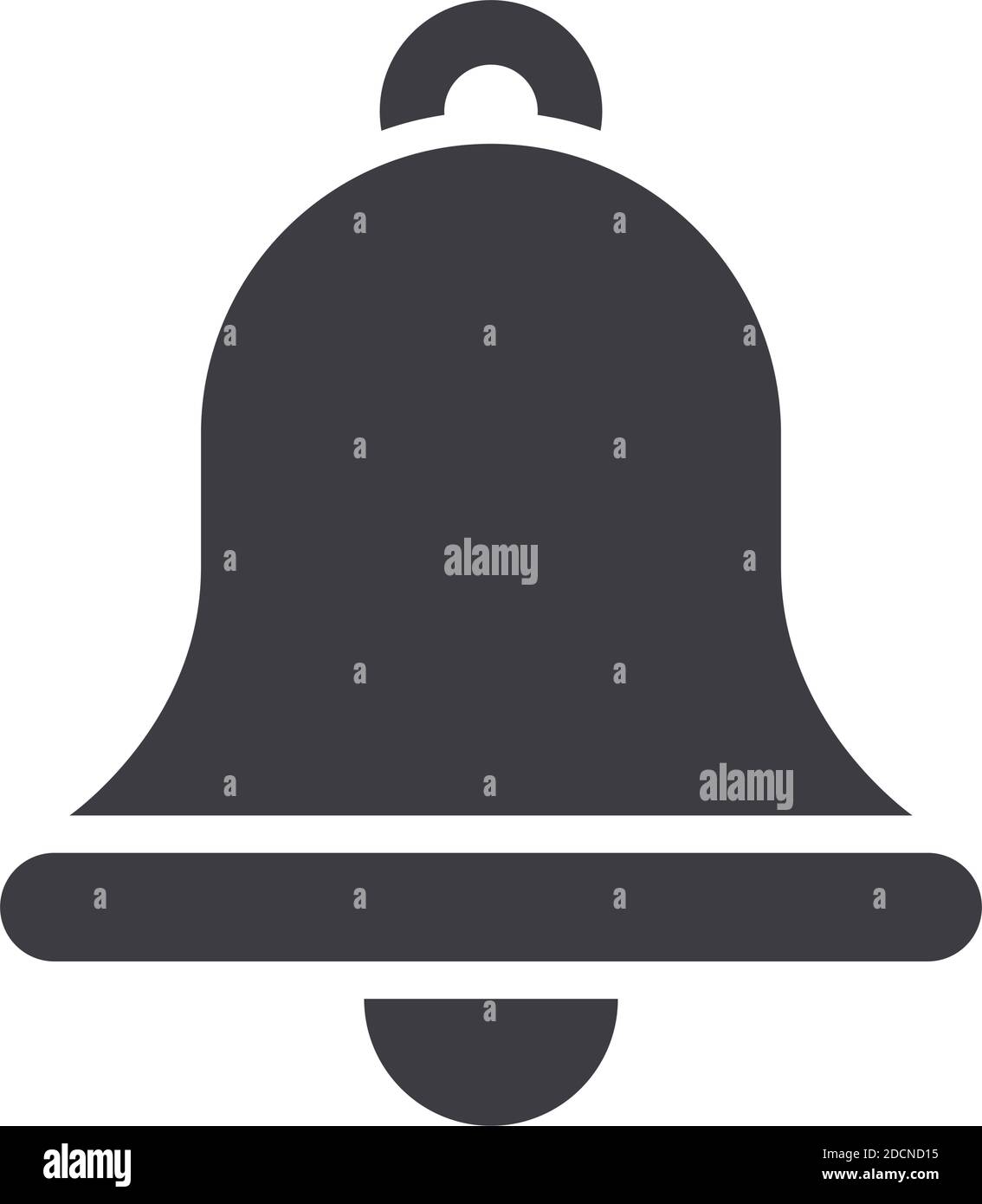 Icona della campana pittogramma grafico vettoriale piatto grigio Illustrazione Vettoriale