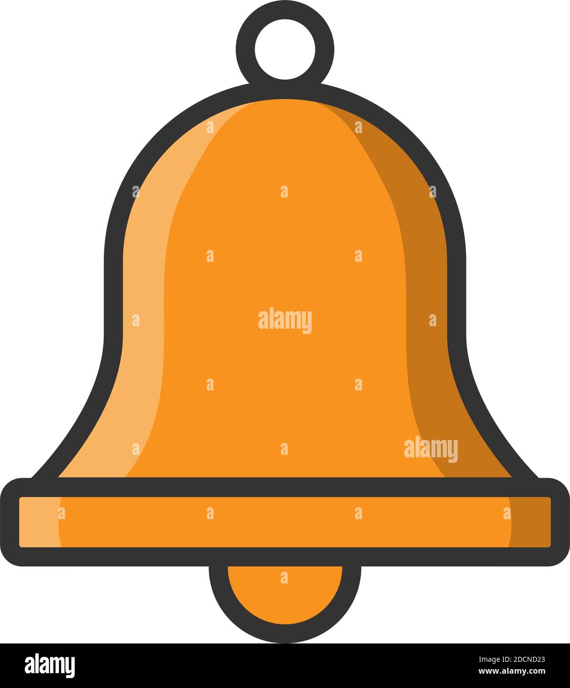 Pittogramma dell'icona della campana arancione Illustrazione Vettoriale