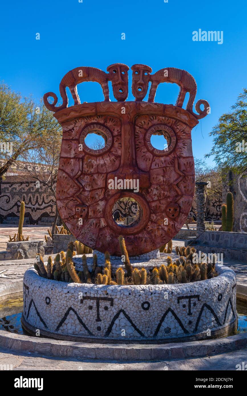 'áscara de la Pachamama' o 'Mask of Pachamama', Museo de la Pachamama, Amaichá del Valle, Provincia Tucamán, Argentina nord-occidentale, America Latina Foto Stock