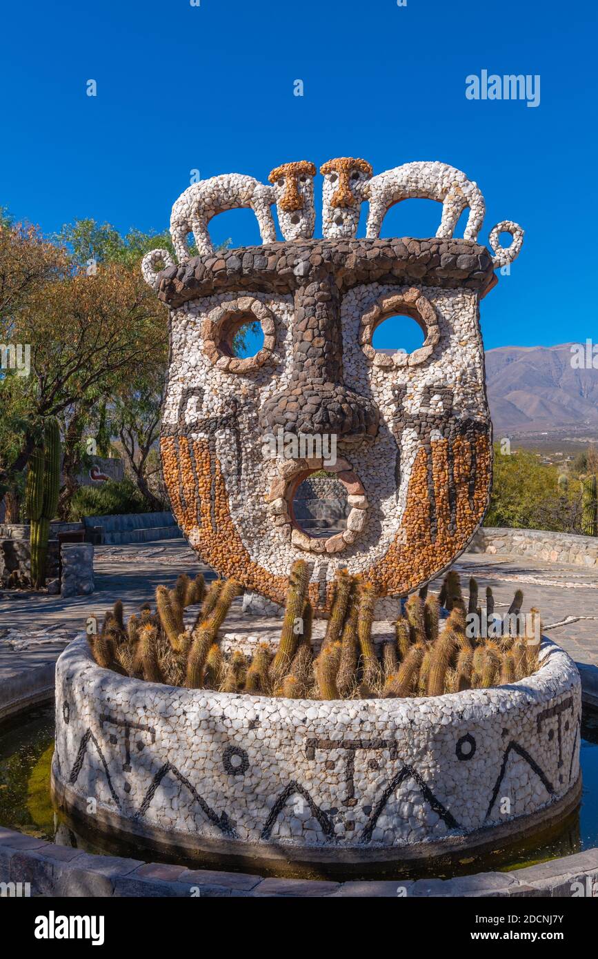 'áscara de la Pachamama' o 'Mask of Pachamama', Museo de la Pachamama, Amaichá del Valle, Provincia Tucamán, Argentina nord-occidentale, America Latina Foto Stock