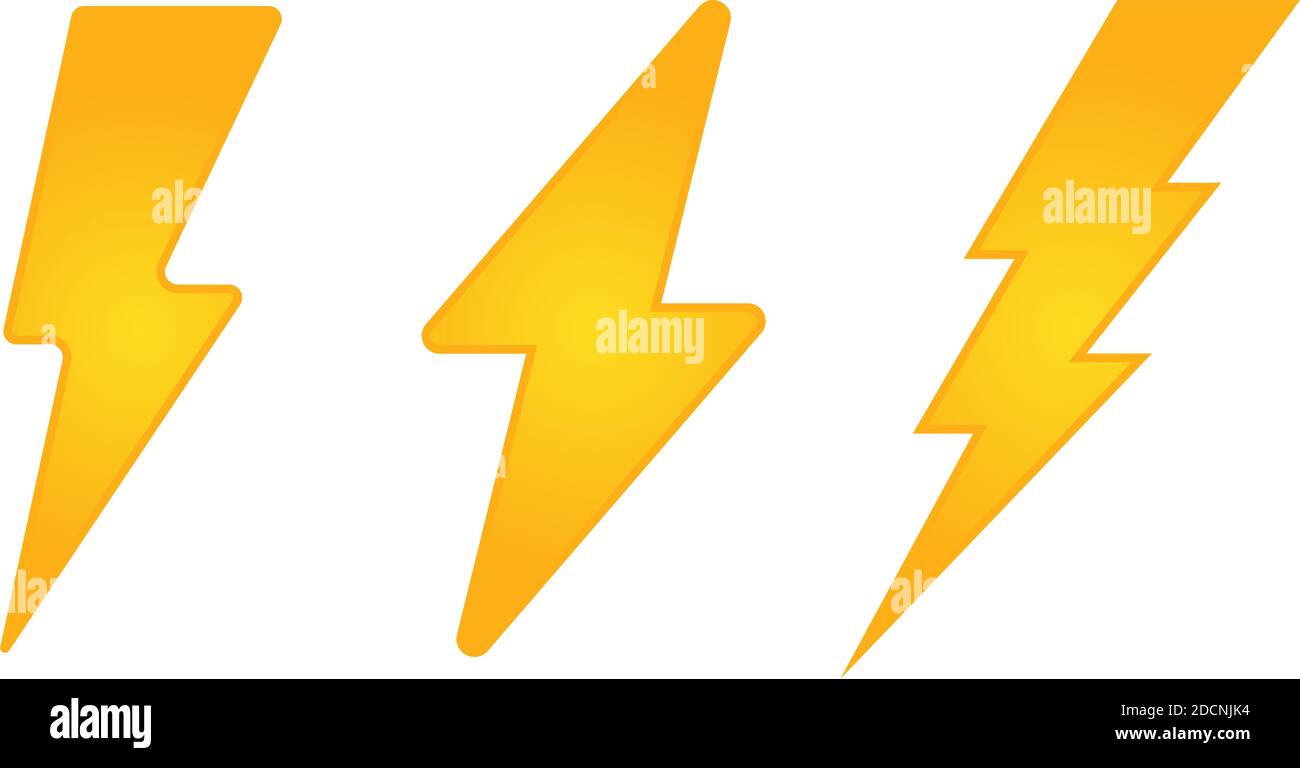 Icona dell'illustrazione del simbolo dell'energia elettrica e dei fulmini Illustrazione Vettoriale