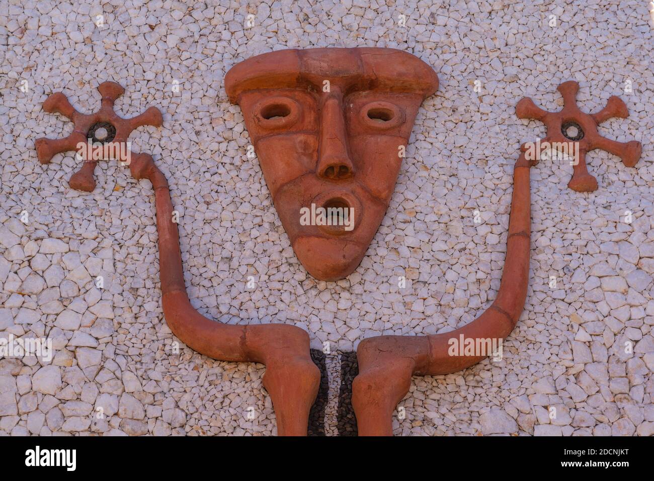 Figura 'El Guerrero' o 'il Guerriero', Museo de la Pachamama, Amaichá del Valle, Provincia Tucamán, Argentina nord-occidentale, America Latina Foto Stock