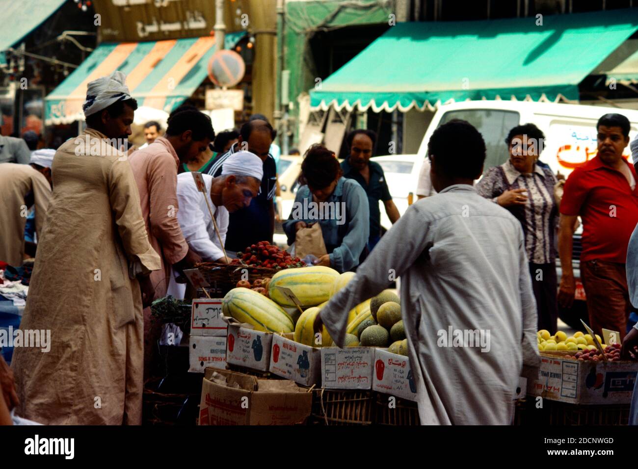 Cairo Egitto frutta stall Vendere meloni Foto Stock