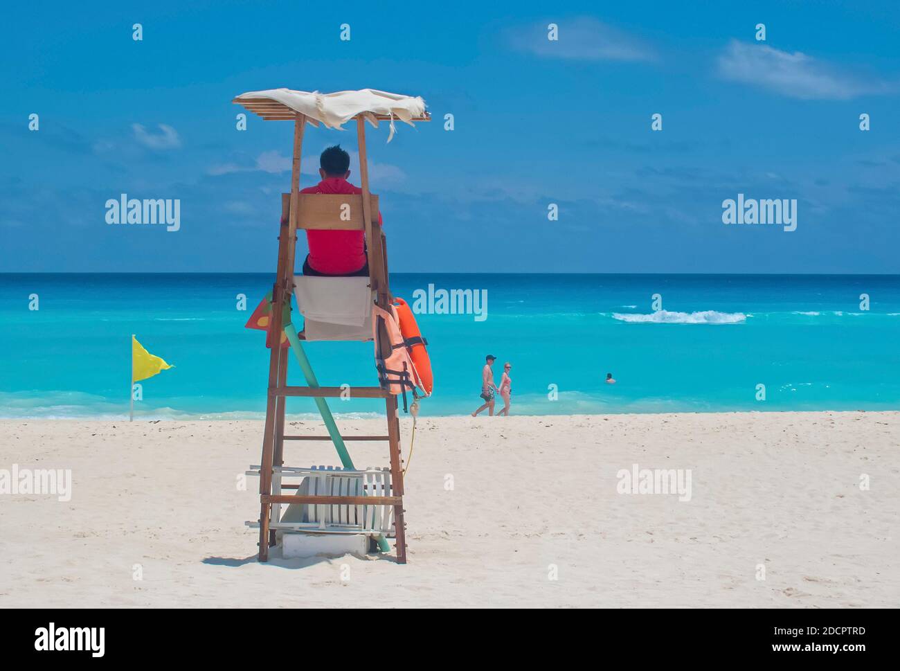 Bagnino di salvataggio sulla spiaggia Foto Stock