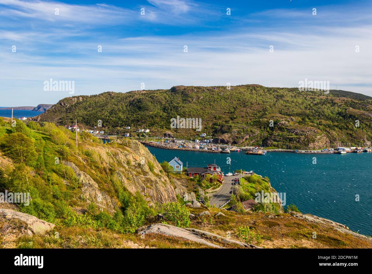 Pomeriggio luminoso al porto, St. Johns, Terranova, Canada. Scene di St. johns, Terranova Foto Stock