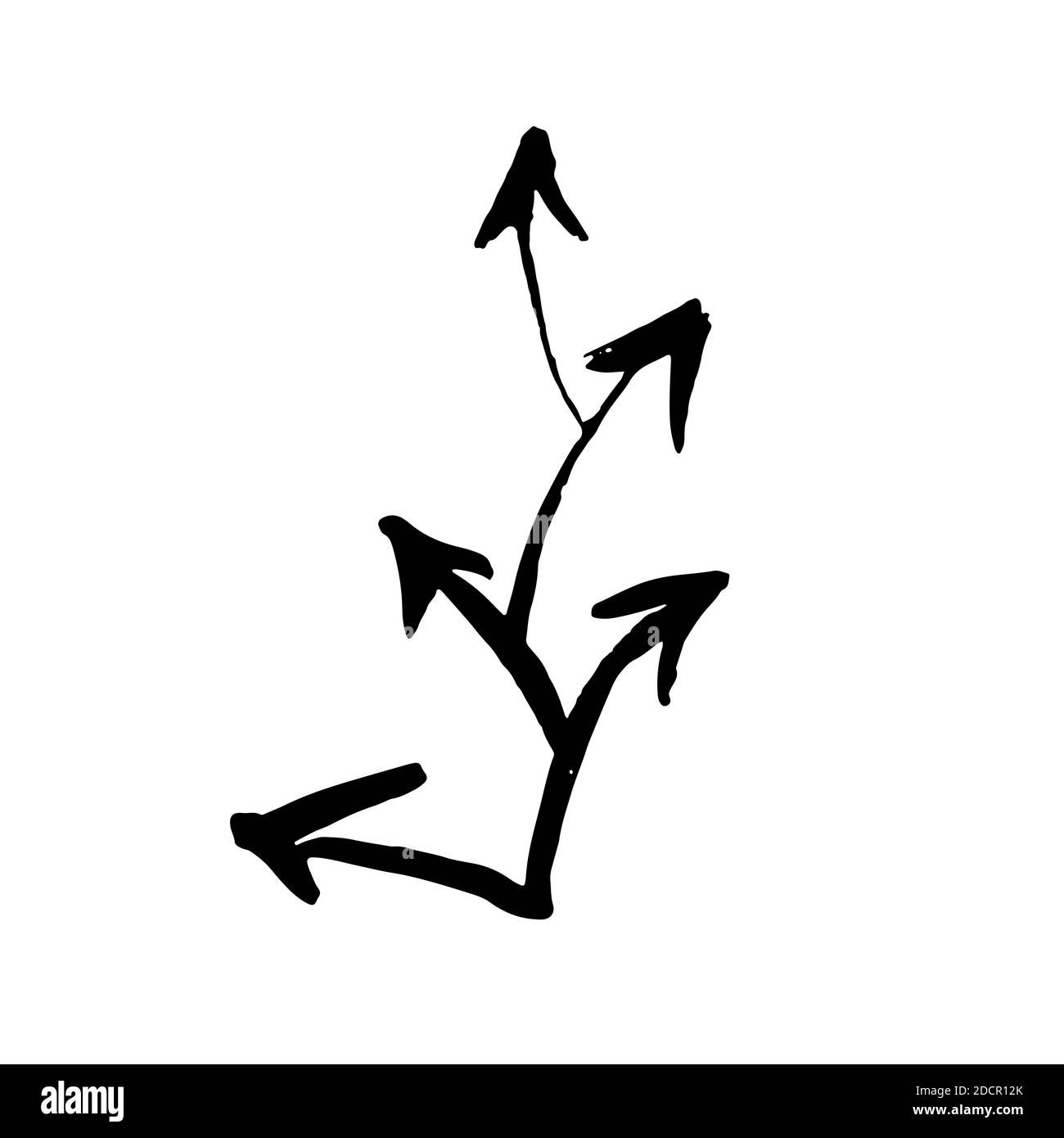 Icona a freccia dry brush. Illustrazione vettoriale. Illustrazione Vettoriale