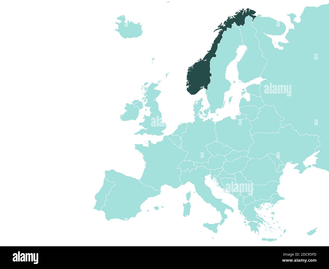 Vettore cartografico Norvegia su Europa. Illustrazione vettoriale. Illustrazione Vettoriale