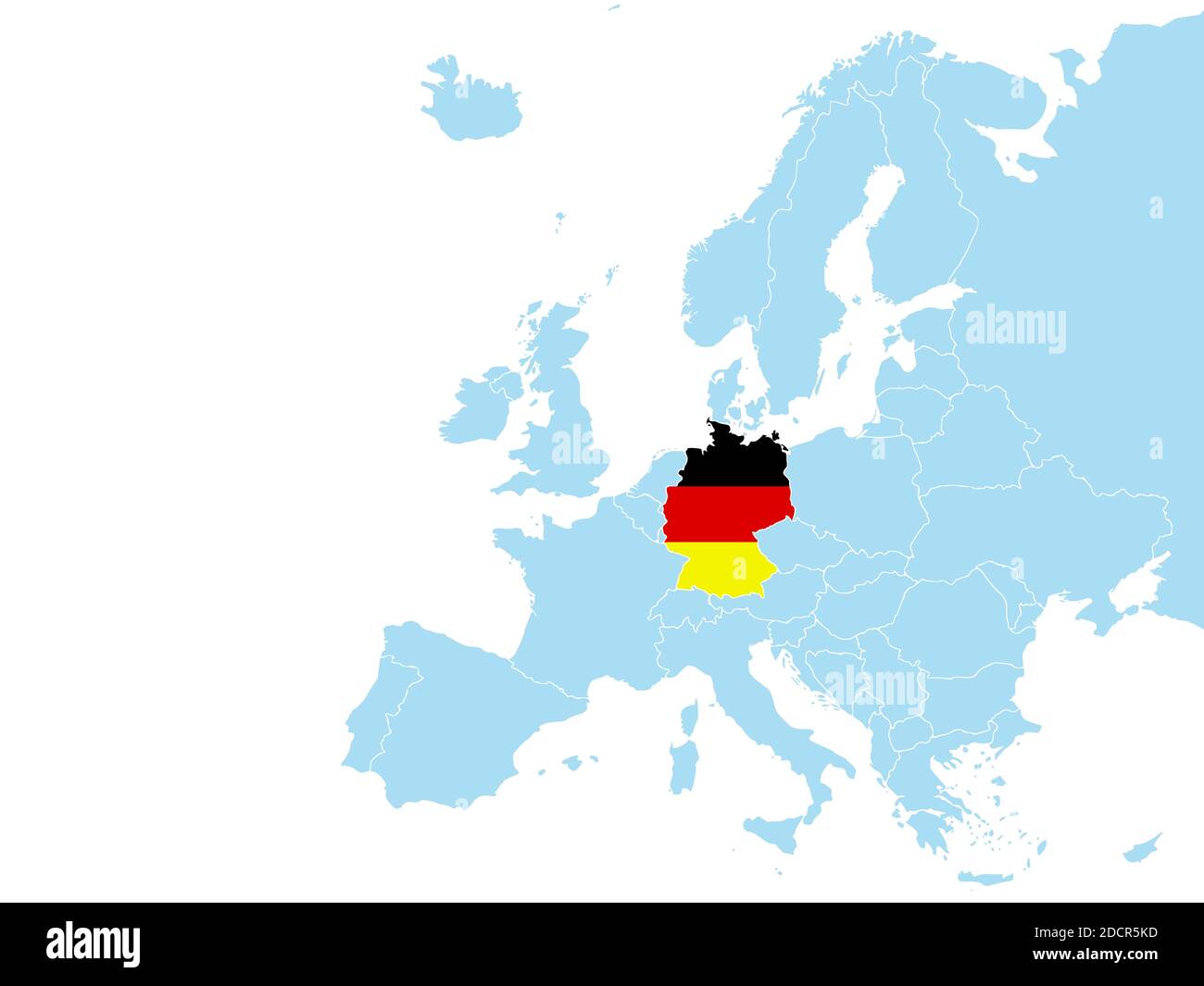 Vettore cartografico Germania su Europa. Illustrazione vettoriale. Illustrazione Vettoriale
