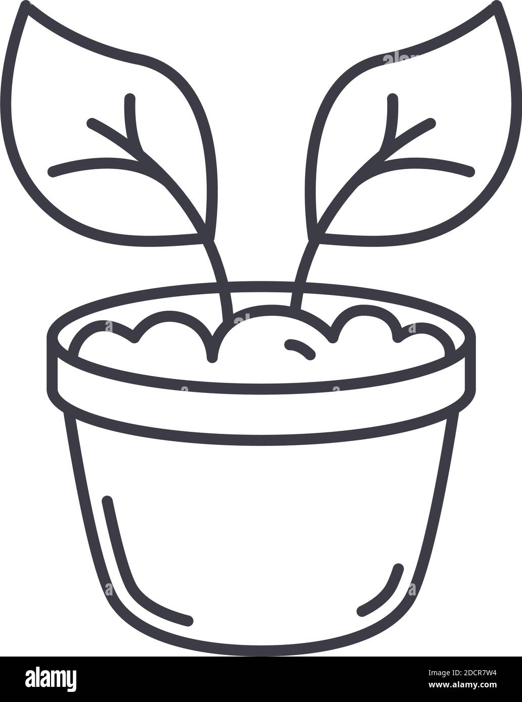 Icona plant plot, illustrazione lineare isolata, vettore di linea sottile, segno di disegno web, simbolo di concetto di contorno con tratto modificabile su sfondo bianco. Illustrazione Vettoriale