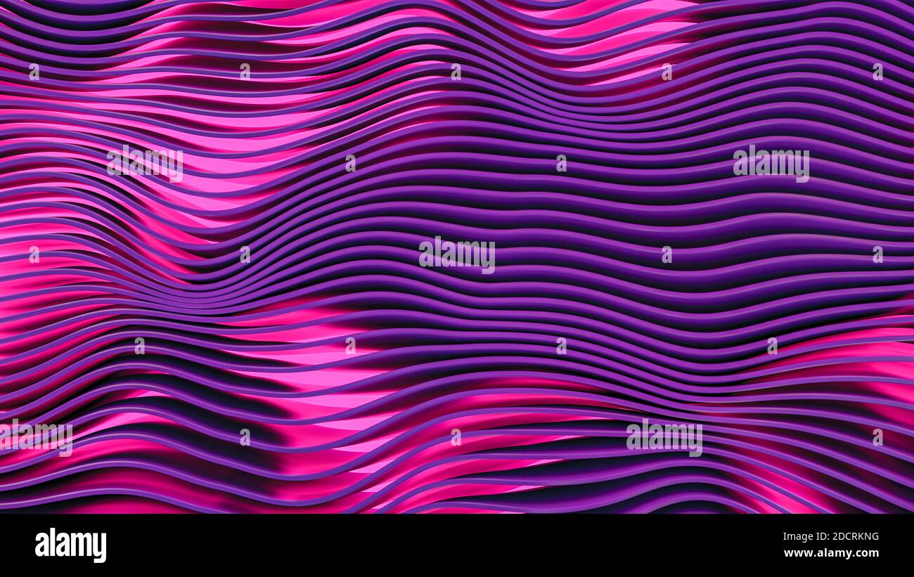 Sfondo astratto di bande o linee d'onda. Colori di tendenza Foto Stock
