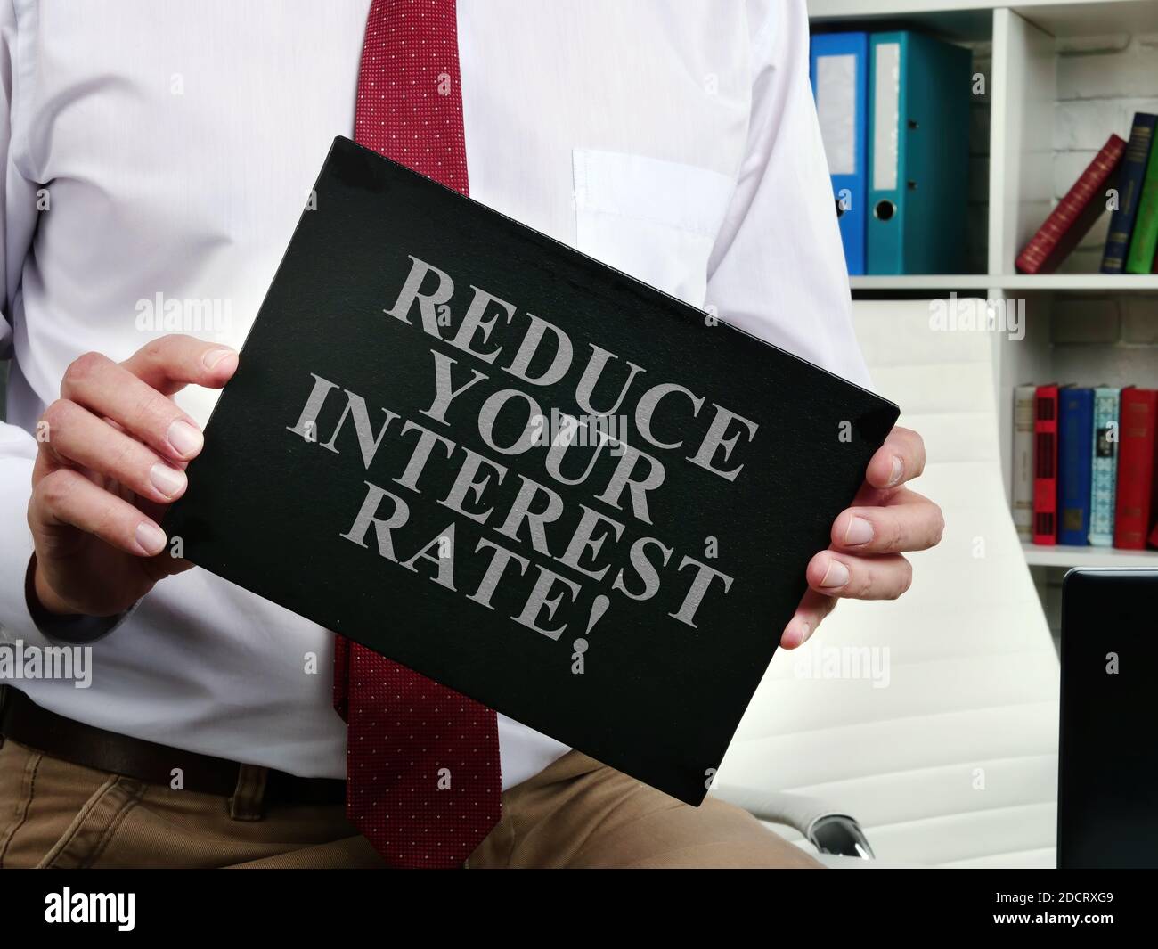 Manager tiene piatto ridurre il tasso di interesse. Foto Stock