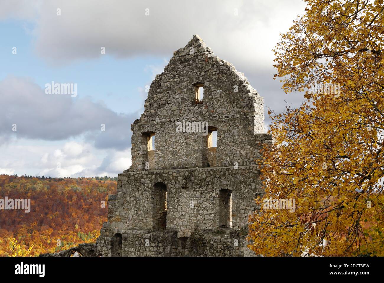 Rovine hohenurach a Bad Urach, alb sveva, germania Foto Stock