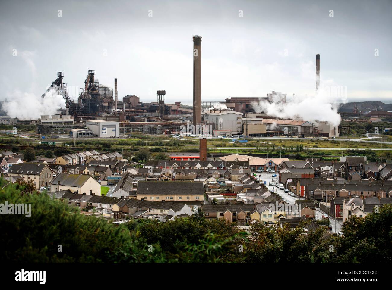 La Tata Steelworks a Port Talbot, Galles del Sud Regno Unito Foto Stock