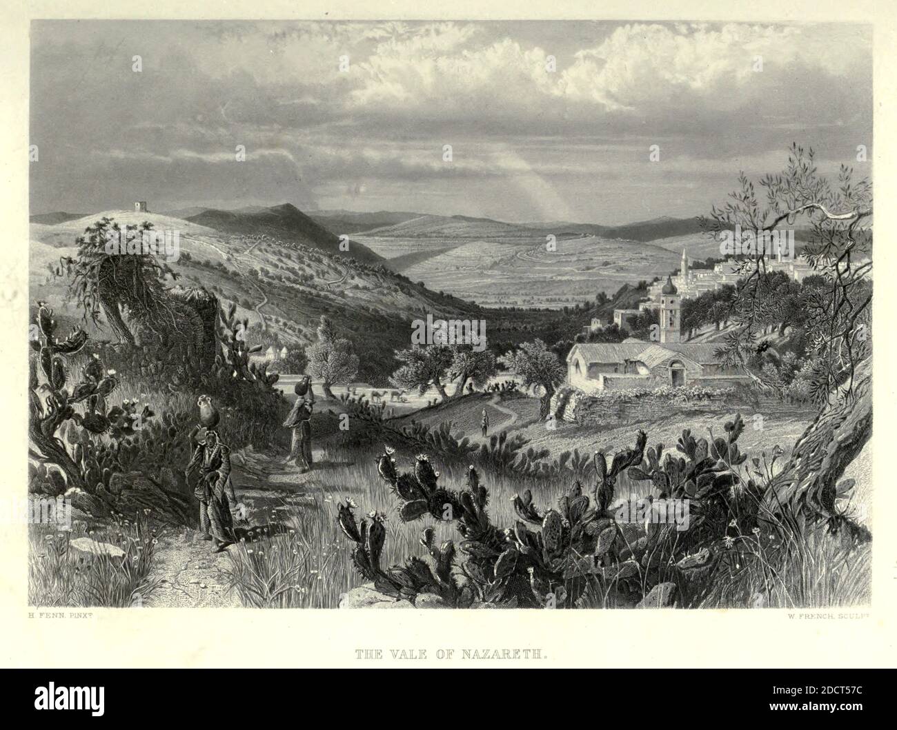 Incisione sulla vale di Nazaret d'acciaio della pittoresca Palestina, Sinai ed Egitto di Wilson, Charles William, Sir, 1836-1905; Lane-Poole, Stanley, 1854-1931 Volume 2. Pubblicato a New York da D. Appleton nel 1881-1884 Foto Stock