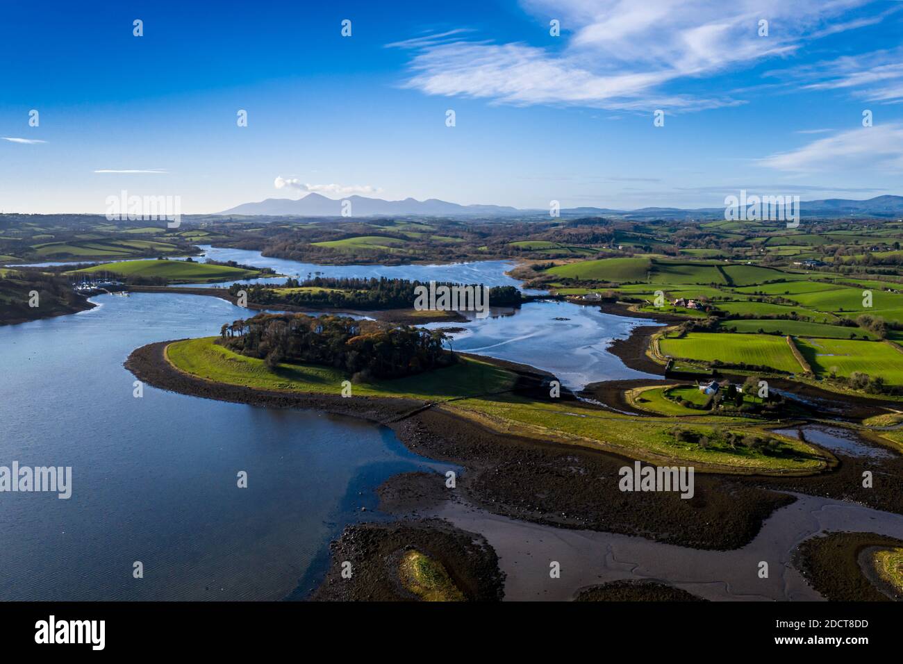 Gibbs Island e Quoile Yacht club Foto Stock